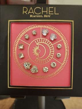 RACHEL Rachel Roy Pink Displayed Clear Crystal Earring Set